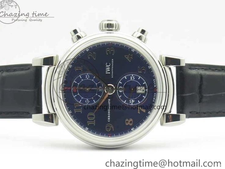 MIROTIME 0116 Breathable Da Vinci IW393402 SS ZF 1:1 Best Edition Blue Dial On Black Leather Strap A 7211